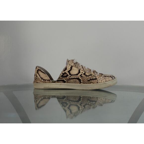Freda Salvador | Women 7.5 | Tan Eda D’Orsay Snake Print Sneaker Made in Spain - Picture 2 of 10